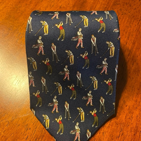 Crooks & Creed London Other - Golf-Themed Pattern Neck Tie 100% Silk Handmade